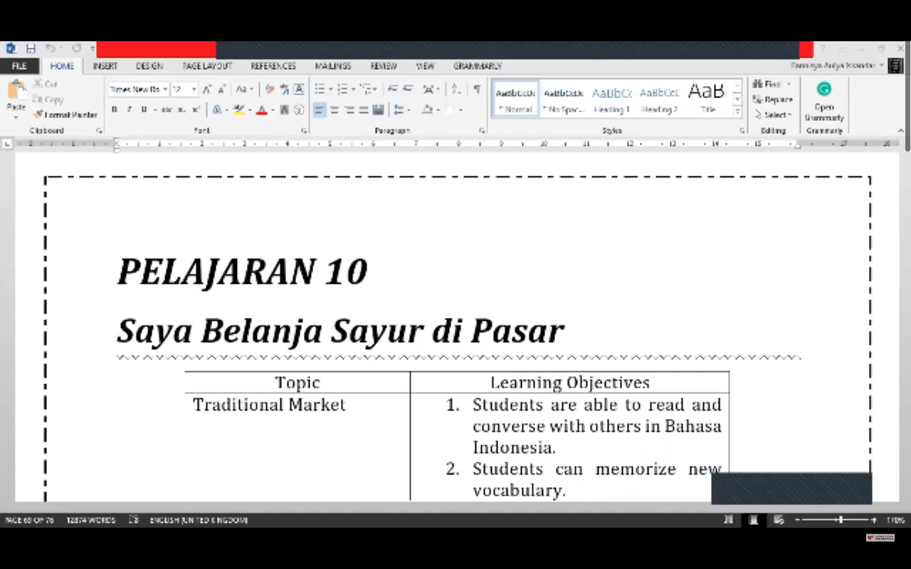 Indonesian Language Course Week 10